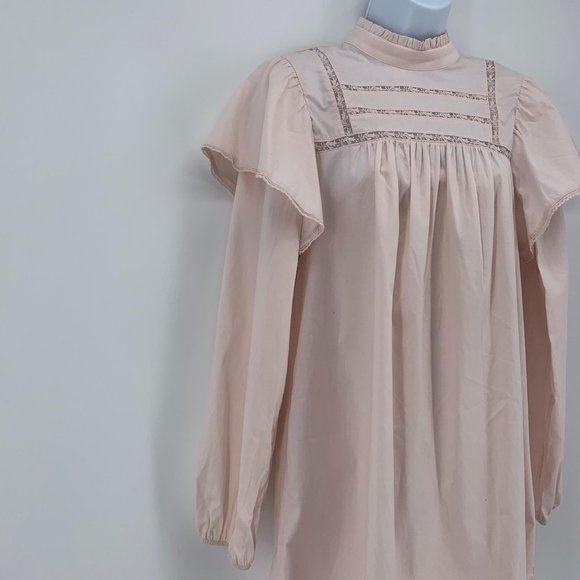 Wild Fable NWT Dusty Peach Long Sleeve High Neck Poplin Prairie Dress Size S - Picture 5 of 9